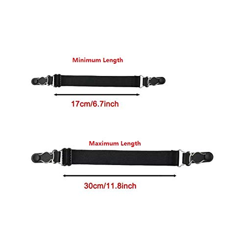 Adjustable Stocking Clip Elastic Double-Way Thigh High Suspenders Duckbill Buckle Non-Slip Garter Socks Belt Fastener Straps Shirt Holder Locking Clamps For Sexy Women 8 Pcs #TOP2