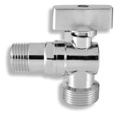 Daloual - Geräteventil mit Rückflussverhinderer, Eckventil, Auslaufventil, 1/2 Zoll auf 3/4 Zoll, Messing, Silber