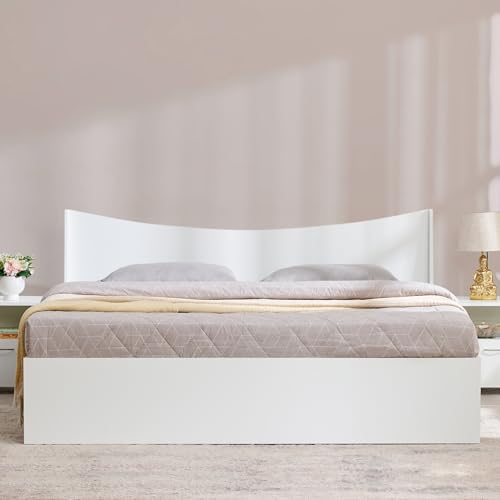 Image of Home Centre | Alton | Queen Bed Without Storage | White | 78 x 60 | 1 Year Warranty
