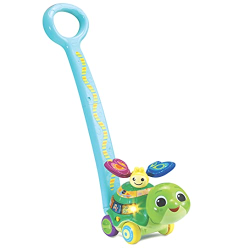 VTech Walking Turtle, jouet à tirer pour bébés +12 mois, version aide à la marche- Espagnol (3480-547622)