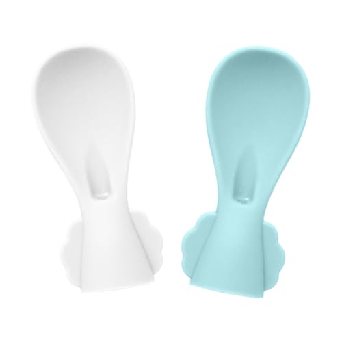 Image of Silicone Spoon Attachment for Baby Food Pouch with On-the-Go Cases - Includes 2 Squeeze Pouch Topper Attachments (White-green)