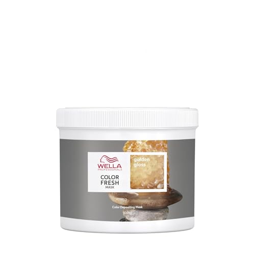 Wella Professionals Color Fresh Mask Golden Gloss Haarkur zum Beleben und Verändern der Haarfarbe pflegende Tönung mit Avocadoöl für mittelblondes bis helles Haar 500 ml