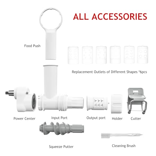 Pasta Maker Attachment for Kitchenaid Stand Mixer with 6 Different Shapes of Pasta Outlet, Durable for Kitchenaid Accessories and Attachments, Dishwasher Safe