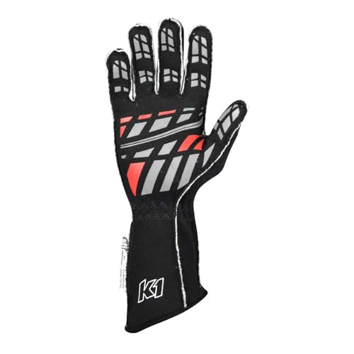 K1 Track 1 Youth Black Nomex® Racing Gloves - SFI 3.3/5 - 2XS