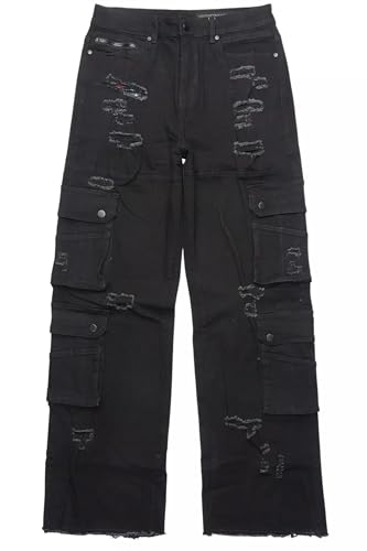 Men's Keylor Black Distressed Baggy Fit Jean in2