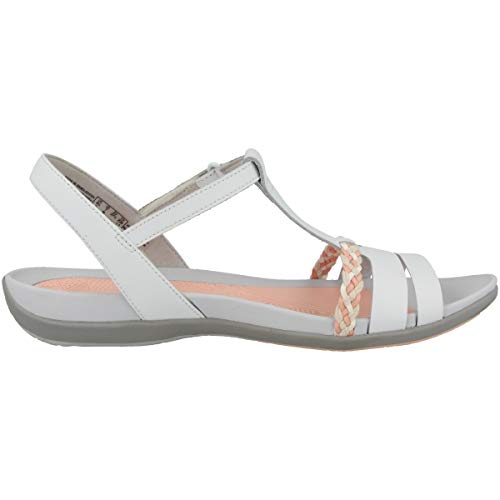 Clarks Tealite Grace T-Spangen Sandalen Femme, Blanc, 36 EU