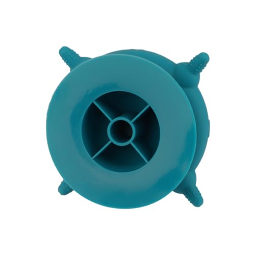 Aufzuchthilfe Hund Katze Stillstation mit 4 Nippel Milchfutterstation Silikon Futterstation Welpenmilch Katzenmilch Feeder Selbstfütternd Silikonnippel für Baby Neugeborene Haustier Fütterung Blau