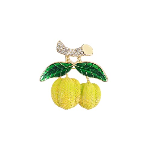 Image of Enamel Fruit Brooch for Women Rhinestones Fruit Lapel Pin Elegant Fruit Brooches Jewelry Gift, Perfect for Dresses Hat Bag