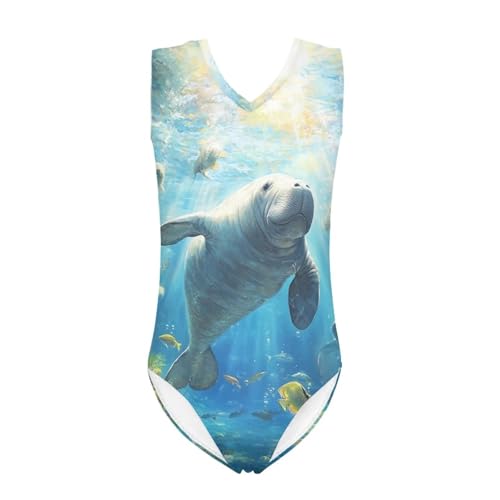 Image of Xpyiqun Bathing Suits for Girls 3-14 Kids Summer One Piece Swimwear Beach Sport Sleeveless Swimsuits Athletic