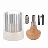 23pcs Terramento de cuentas para el ajuste piedra diamante, kit cuentas gafas joyería con estuche almacenamiento mango de madera para la reparación joyas apriete gemas