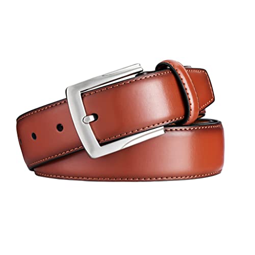 Image of MILORDE Men's Genuine Leather Dress Belt, Handmade, 100% Cow Leather, Fashion & Classic Designs for Work Business and Casual