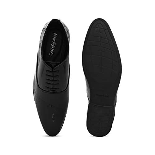 Image of San Frissco mens Ak 1043 San Frissco Men's Formal Shoes Glossy Shine Lace Up Derbys Office Wear Footwear Soft Cushioned Footbed with TPR Sole Lightweight, Flexible and Stylish for Wedding and Parties - 11 (Pine)