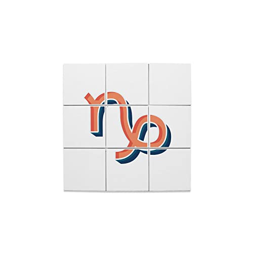 Carreaux céramique Capricorne 10,8x10,8 cm lot de 9 pièces pour fresque zodiaque