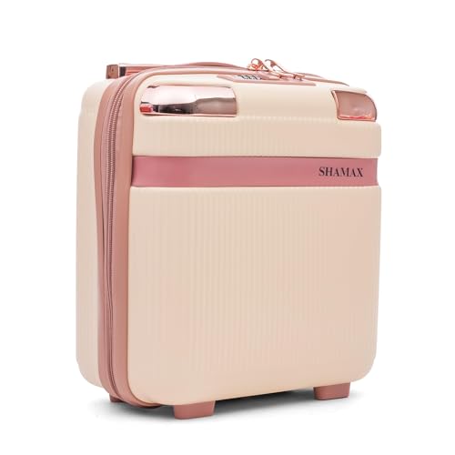 Image of Shamax Vanity Box Organiser Case (Waterproof) ABS (Travel-Friendly) Stylish Cosmetic Storage Box for Jewellery, Skincare & Beauty Storage Travel Cosmetic Case (28x16.5x30 cm) (Beige752)