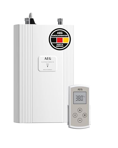 AEG elektronischer Kompakt Durchlauferhitzer DDLE Kompakt FB 11/13 kW für die Küche mit Fernbedienung, Made in Germany, Starkstromanschluss 400 V, solargeeignet, Untertischmontage, VDE geprüft*