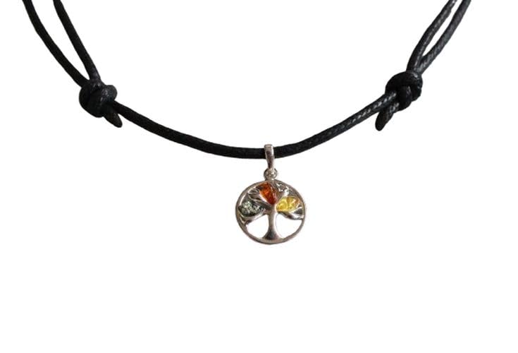 Einzigartige BERNSTEIN Kette Anhänger an gewachsten Baumwollband...