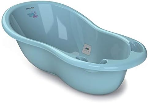 Vaschetta Bagnetto Neonato Con Termometro - Compatta Con Tappo | 0-36 Mesi Blu - Foto 12