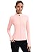 Tisfeer Damen Sportjacke Laufjacke Langarm Sport T-Shirt Gym Tops Yoga Fitness Oberteile Leicht Trainingsjacke mit Daumenloch und Zwei Reißverschlusstaschen Rosa S
