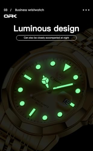 Image of OPK Watches for Men Diamond Roman Analog Mens Watches Waterproof Large Stainless Steel Men Wrist Watch Business Father Gift Watch Blue