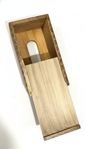 Image of WOOD ART STORE Wooden Tissue Box - Decorative Wood Tissue Holder for Home, Office, Car - Handmade Tissue Dispenser with Fine Engraving Works Size-9x5x3 Inhces (Natural Wood)