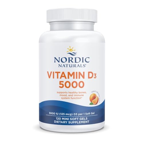 Best Supplements for Seasonal Affective Disorder: A Complete Guide for Adults Over 50 3 Nordic Naturals Vitamin D3 5000, Orange - 120 Mini Soft Gels - 5000 IU Vitamin D3 - Supports Healthy Bones, Mood & Immune System Function - Non-GMO - 120 Servings