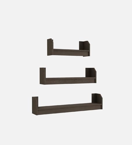 Image of REMI Multipurpose Modular Wall Racks /Shelves /Organiser /Decor Particle Board Wall Shelf (Number of Shelves - 3, Brown)