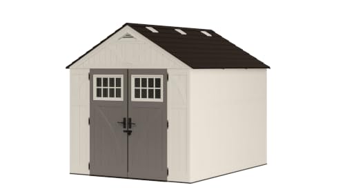 Suncast 8x10 Ft. Outdoor Storage Shed - Large Resin Outdoor Shed with Floor Included, Lockable Double Doors & Skylights. 547 Cu Ft Tremont Garden Resin Sheds for Lawn Tools, Riding Mowers, & Bikes - Image 3