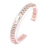 Cinturino for orologio da donna di piccole dimensioni, cinturino di ricambio in metallo, cinturino for orologio in acciaio inossidabile(Rose gold,12mm)