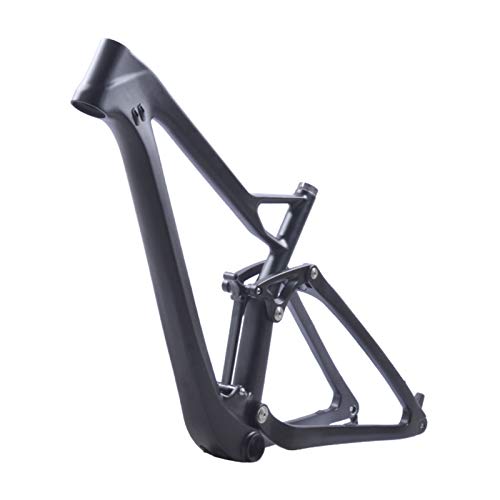 Tideace Full Twinloc Suspension XC Carbon Mountain Bike Frame Disc 29er MTB Carbon 29er/27.5er Plus Boost Suspension Frame (Black Glossy, 29er 19inch)