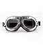 CRG Sports Vintage Aviator Pilot Style Motorcycle Cruiser Scooter Goggle T08 T08STD Smoke lens, silver frame, dark chocolate padding