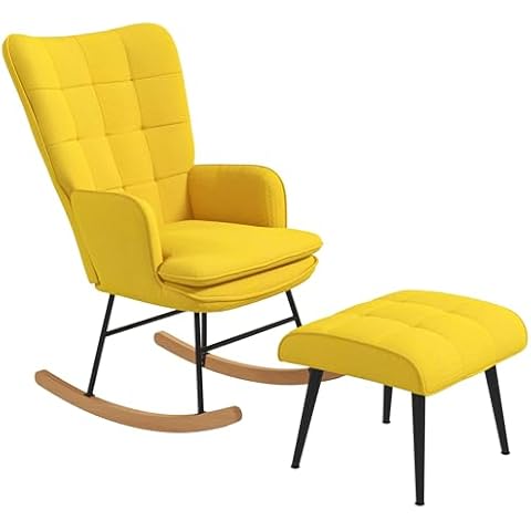 Fauteuil à bascule HOMCOM avec tabouret Cover