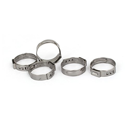 Aexit 20.9mm-24.1mm 304 Clamps Stainless Steel Adjustable Cable Pipe Tight Hose Strap Clamps Clamps 5pcs