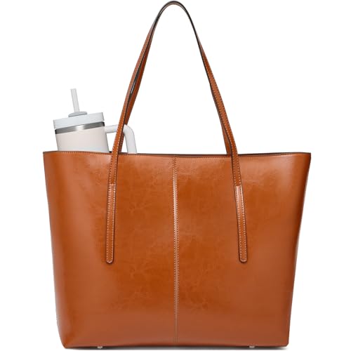 Image of LAORENTOU Women Crossbody Handbags Genuine Leather Satchel Handbags for Women Top-handle Shoulder Tote Purses