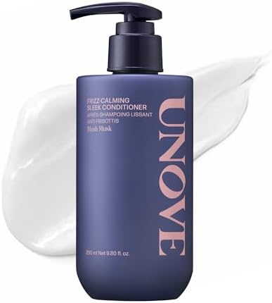 UNOVE Frizz-Calming Sleek Conditioner, Anti-Frizz Smoothing Conditioner for Frizzy Hair, Hydrating Conditioner for Softness & Glossy Shine, Blush Musk, 290 mL / 9.80 fl oz