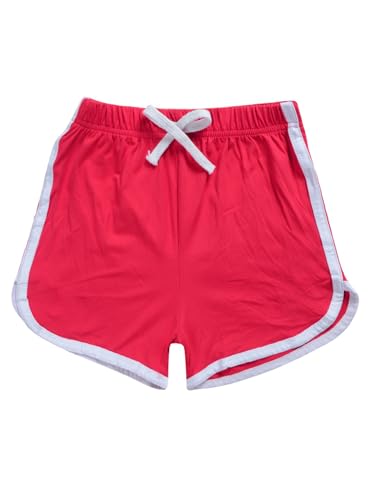 Kids 2-piece Athletic Outfit Short-sleeve T-shirt With Bowknot Shorts For Workout Gym Hiking Red 3-4 Years4