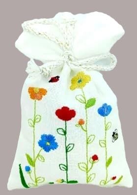 Sachet de algodón bordado a mano con aroma a lavanda miniatura 1