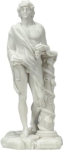 Realizzato a mano in Grecia Statua greco-romana del dio del vino e del teatro Dioniso Bacco scultura in marmo fuso