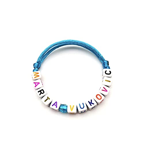 Pulsera MARTA con letra del alfabeto; Joyas con nombre, mensaje, logo, inicial para hombre. (reversible, personalizable) para adultos y niños