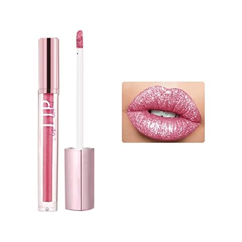 LICHENGTAI Shimmer Pearlescent Lipgloss, Matt Nonstick Cup Metallic Lipgloss Set Lippenkosmetik Flüssiger Lippenstift Wasserdichter Lipgloss Moisturizing Lipstick Cover