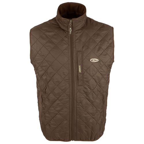 Drake Waterfowl Men's Delta Quilted Fleece-Lined Durable Insulated Lightweight Non-Bulk Outdoor Sports Casual Vest w/Pockets