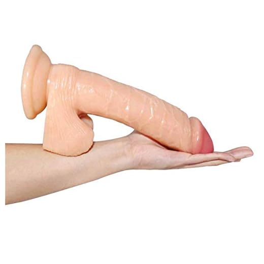 Uymyzk Masajeador realista de PVC suave de 22,4 cm para mujer y A-dult B56414 (color: beige)