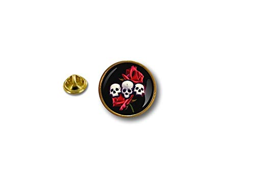 Spilla Da Giacca Teschio Pirata Akachafactory - Badge In Acciaio Inox Con Doma Resina, 2cm, Rosso E Nero - Foto 11