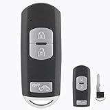 For Mazda 3-Button Key Fob Case Replacement -Compatible with 3 CX-3 CX-5 CX-7 CX-9 6 5 Tourer MX-5,Uncut Blade