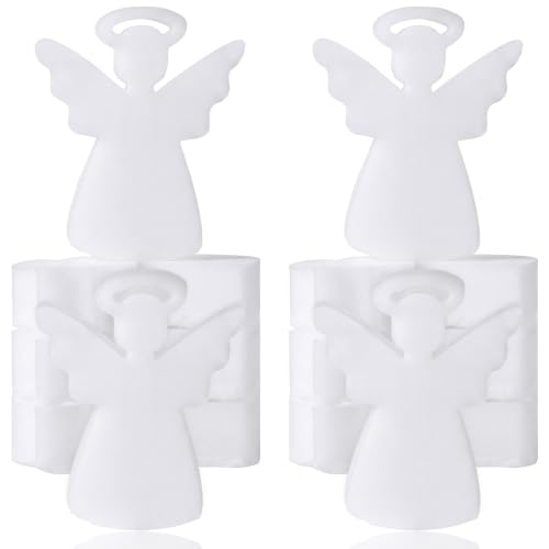 Image of Tioncy 12 Pack White Angel Christmas Kitchen Sponges Bulk | Christmas Angel Dual Sided Scrubber Sponges, Dishwashing Kitchen Cleaning Accessories for Household Supplies