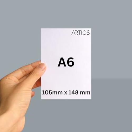 Image of ARTIOS Mixed Media Cartridge Paper A6 240 GSM - 24 Drawing Sheets for Artists, Ideal for Charcoal, Graphite, Acrylic, Watercolor, Gouache, Ink, & Other Mixed Media