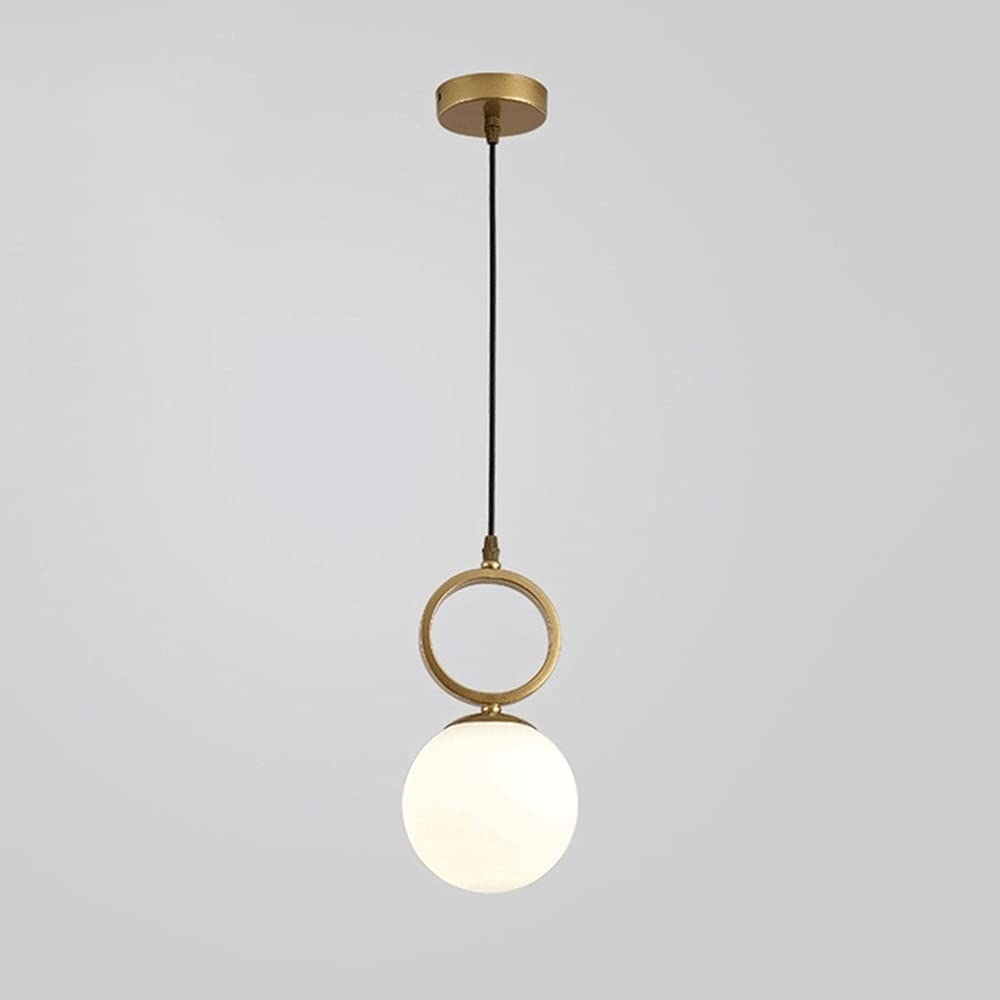 Lámpara de techo dorada para comedor moderna con tulipa de cristal 7