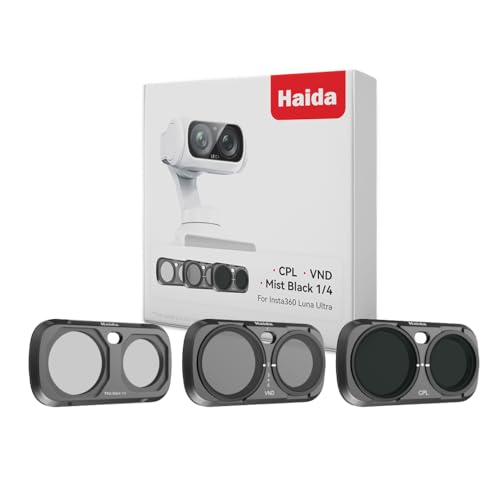 Haida Insta 360 Luna Ultra Filter Magnetic ND Kit (CPL VND Mist Black 1/4) NanoPro Series Variable Neutral Density Filter - Black