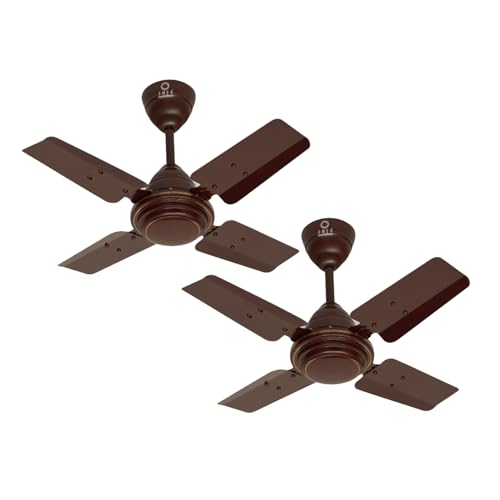 Image of Omen Changing Lives 600mm Durby Ceiling Fan | Ultra High Speed 4 Blade Anti-Dust Decorative Energy Efficient Ceiling Fan| Superior Air Delivery | 2-Year Warranty | Pack of 2 (Brown)
