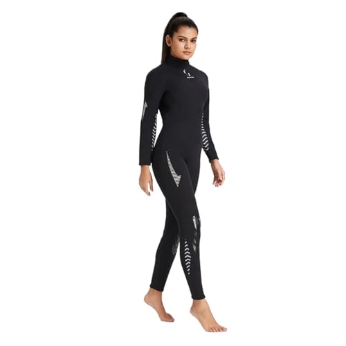 Traje de Buceo Trajes de Neopreno 3,0 mm for Mujer, Traje baño Grueso una Pieza for Buceo en Agua fría y Surf(LF311-Black,XL)