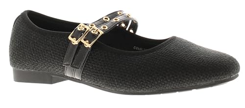 Apache Halima - Zapatos planos para mujer, Black, 36 EU